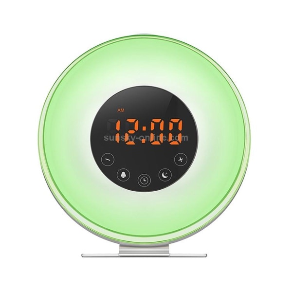 LED Touch Smart Wake Up Light Alarm Clock with FM Radio