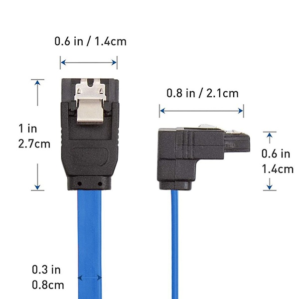 1 x 40 cm SATA III kabelsett datakabel 6 Gbit/s blå KLB