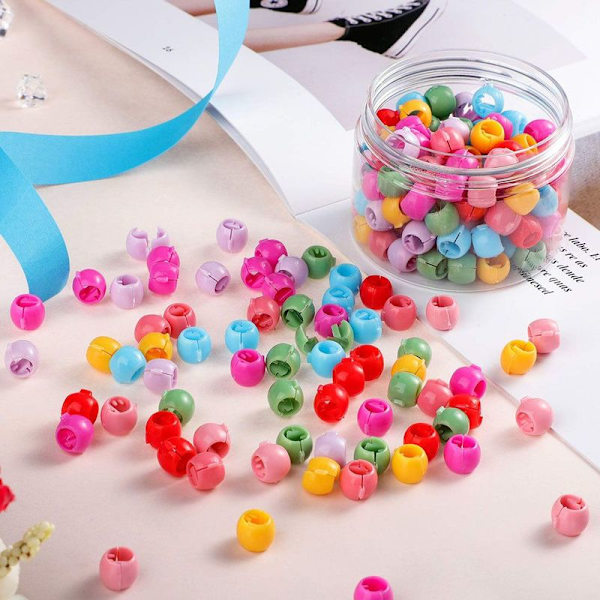 100 stk Mini Hårklemme Klips Fargerike Perle Hårnåler Klemmer Små