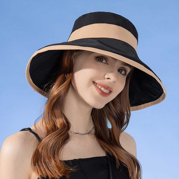 Stor solhatt med bred brätte, sommarhatt, fiskehatt, modebåge, strand, solskydd KLB