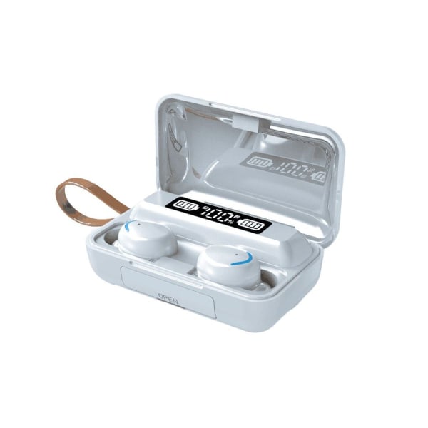 Trådløs Bluetooth 5.1IPX5 vanntette ørepropper Hodetelefoner Lås Hvit