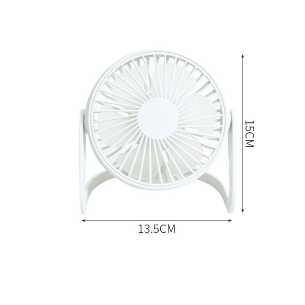 Mini White USB Fan for Office and Car, Adjustable Base KLB