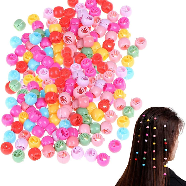 100 kpl Lasten tytön hiusklipsit värikkäät muoviset hiuspunontaneulat Värikkäät hartsihelmet hiusten koristeluun