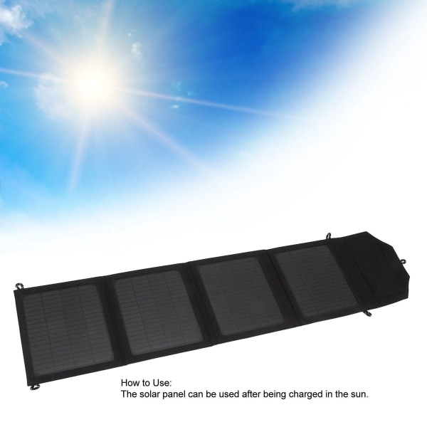 Sammenleggbart solcellepanel 4x 40W solcellelader med 2 USB KLB