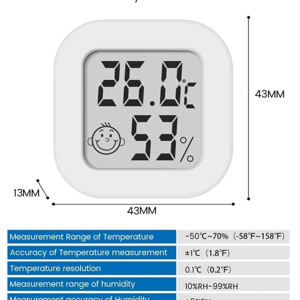 Digitalt hygrometer mini termometer til indendørs brug