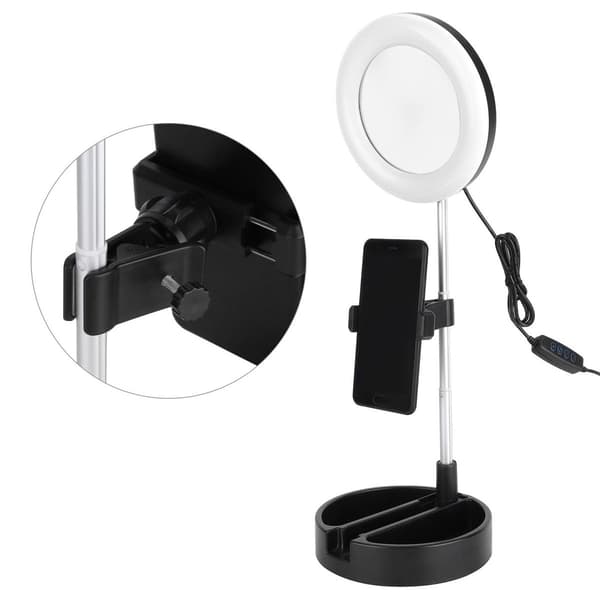Foldbar USB LED-ringlys til live-udfyldningslys, 6,3 tommer KLB
