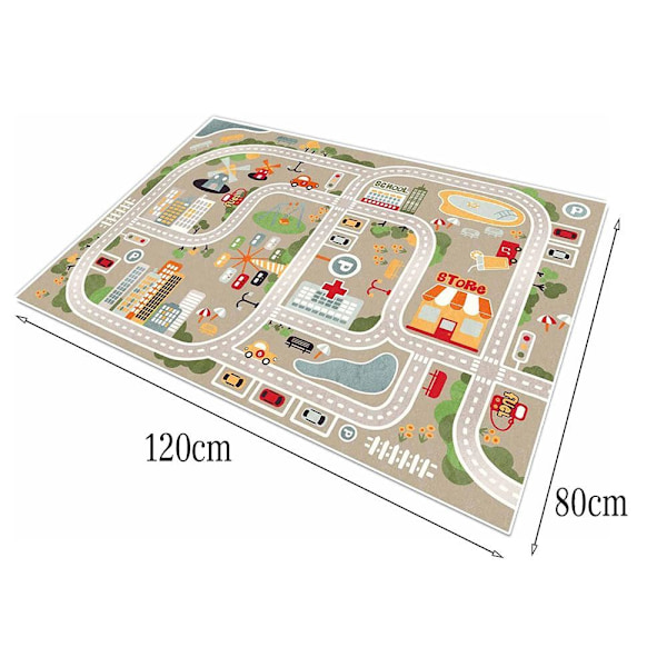 Capslpad Barnmattor, Lekmatta för Barn, Citygata 160 x 100 cm, Barn