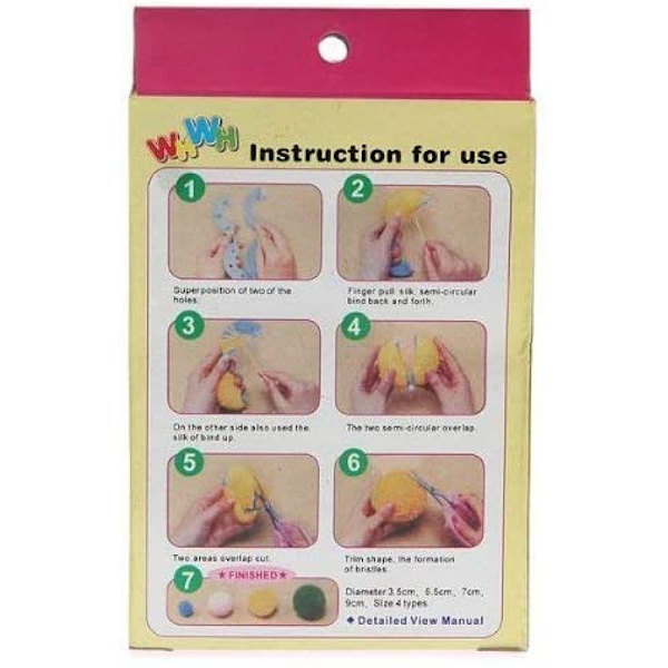 4 stk 4 størrelser Fluff Ball Weaver Needle PomPom Maker Sets, DIY Pompoms Craft