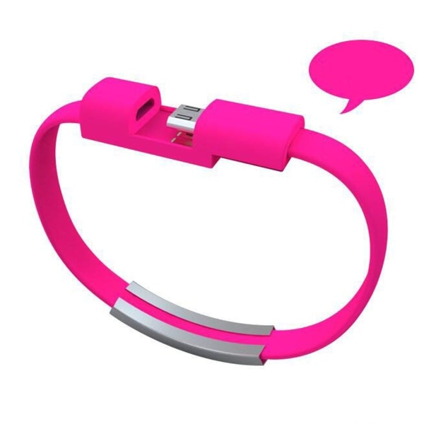 21 cm Creative Wearable Armbånd til iPhone Datakabel iOS Apple Pink