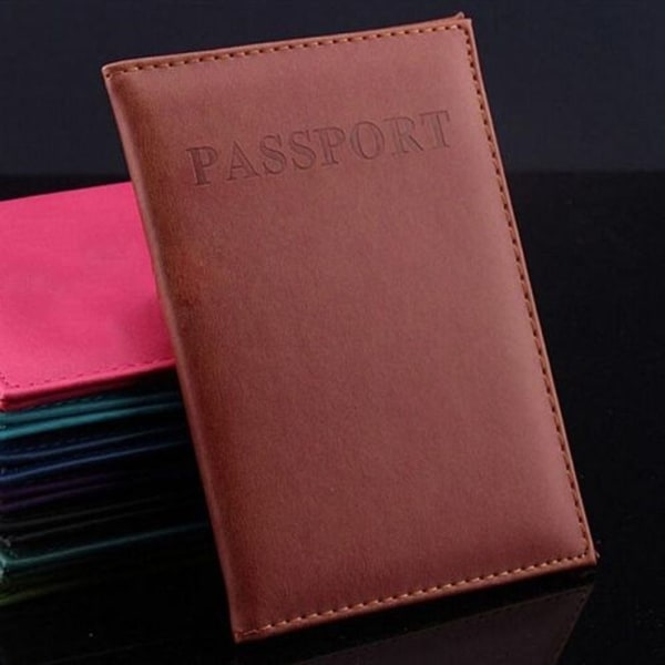 ID- cover för passhållare i konstläder (gulbrun)