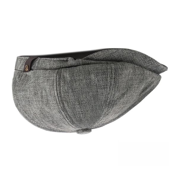 En mørkegrå unisex brød knap cap, avis cap, ottekantet cap til mænd