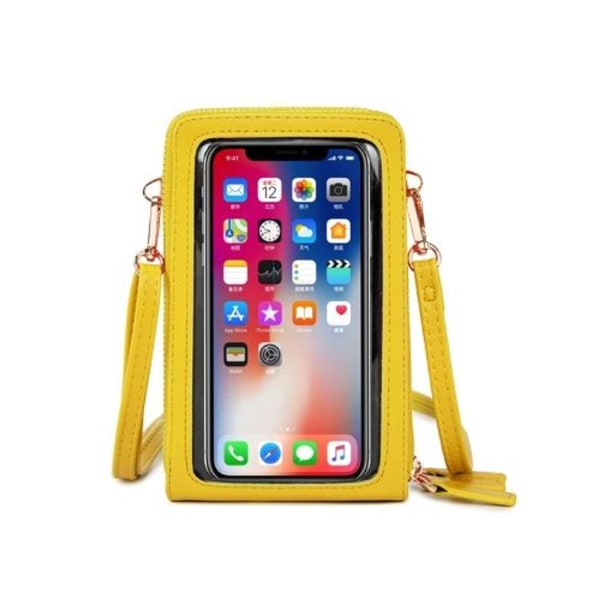 SJ617 multifunksjonell berøringsskjerm mobiltelefonveske Skulderveske (gul)