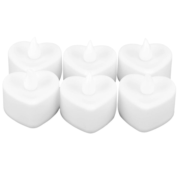 Pakke med 6 elektriske stearinlys elsker varmt hvitt lys, flammefri KLB