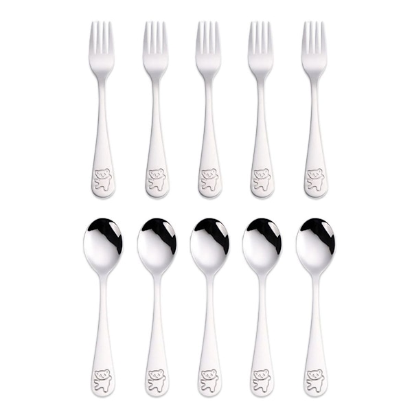 Pakke med 10 Western Tableware 304 rustfrit stål gaffel og ske