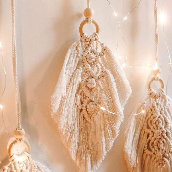 Macrame väggdekoration handgjord drömfångare, Boho Chic Bohemian väggdekor, KLB