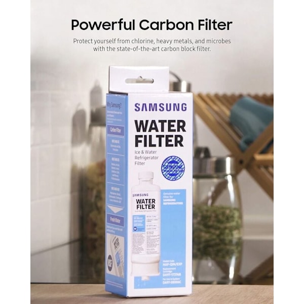 DA97-17376B Kjøleskap Vannfilter Kompatibel med Samsung HAF-QIN/EXP, HAF-QIN, DA97-08006C, RF28R7351Xenon, RF23M8070backpack, WS645A (1PCS) KLB