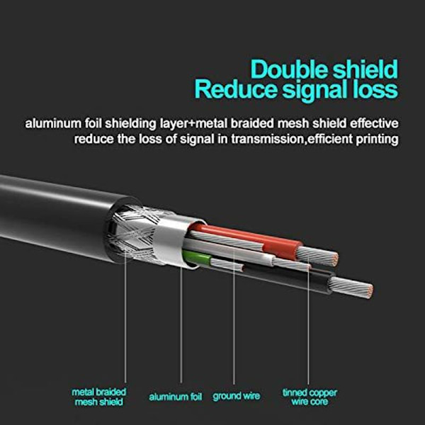 3m USB-skrivarekabel 2.0 A hane till USB hane skannerkabel
