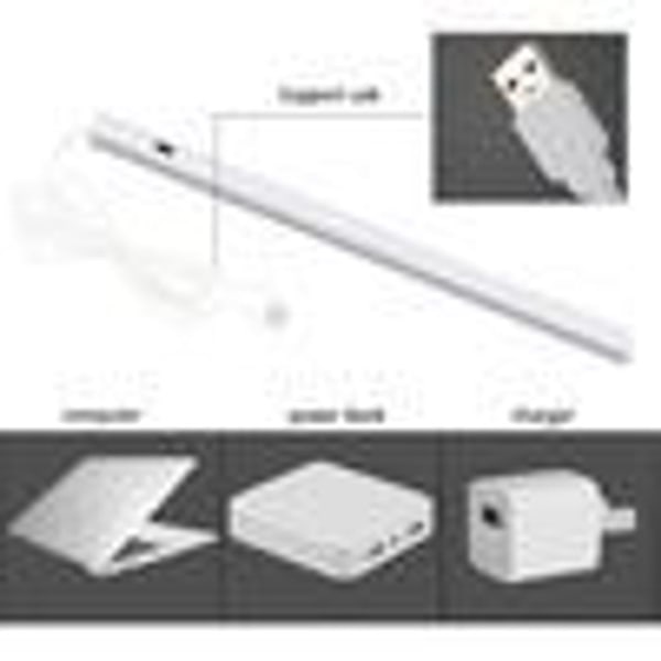 50cm LED-list under skåp med sensor, USB-sensor, skåpsbelysning, köksbelysning KLB