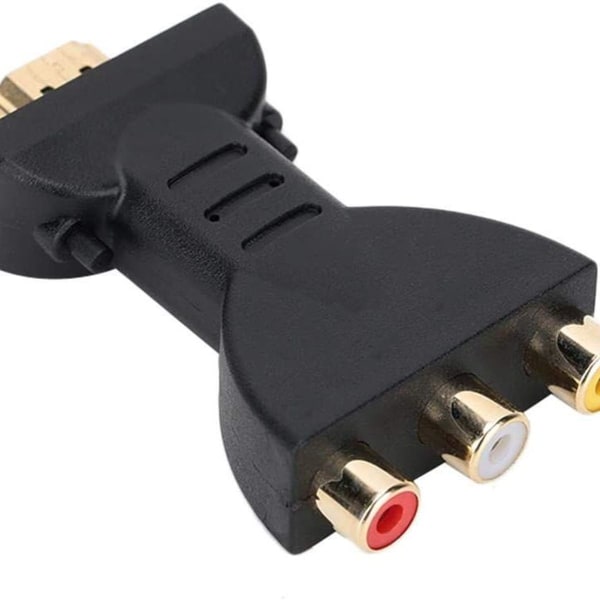 HDMI til AV-adapter - 1080P HDMI til RGB lyd- og videosynkroniseringsadapter for RCA-komponenter