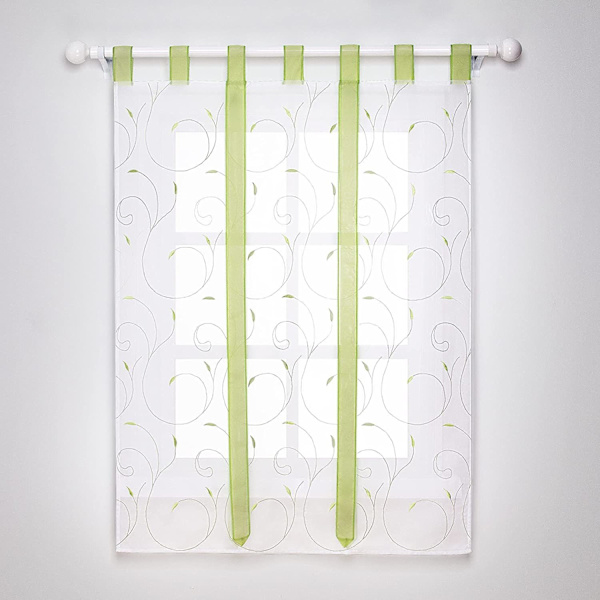 Grøn, 120 cm x 140 cm Vinduesgardin Broderi Romerske Persien Gardiner Dekoration Para Soveværelse Balkon Køkken-