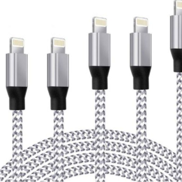 MFI-certificeret iPhone hurtigoplader (3 størrelser) flettet 1m