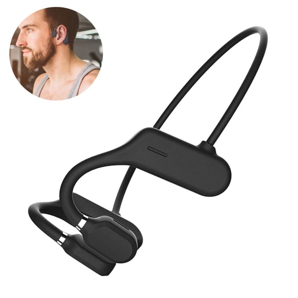 Titanium bone conduction hovedtelefoner, trådløs Bluetooth sort