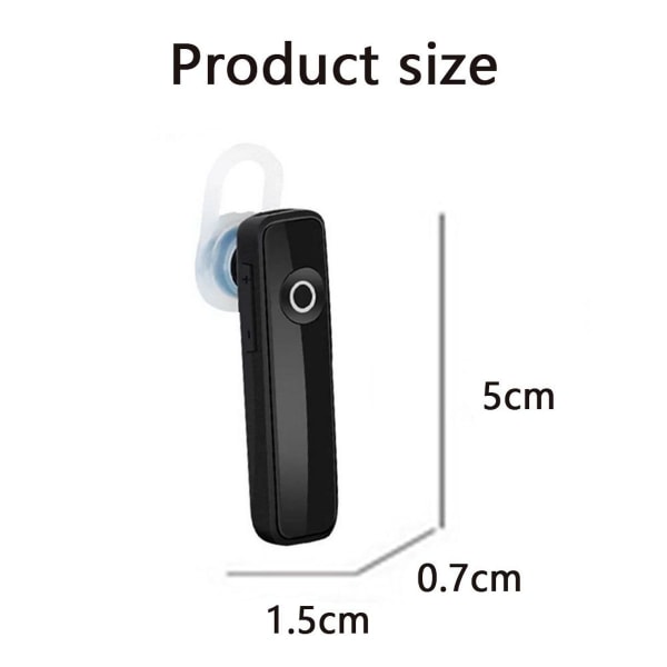 Bluetooth-headset, trådløst headset til håndfri mobilopkald i sort