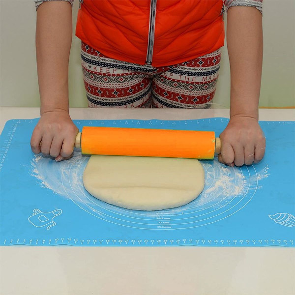 Silikone dejmåtte bagemåtte 40 × 30 cm med kagerulle orange KLB