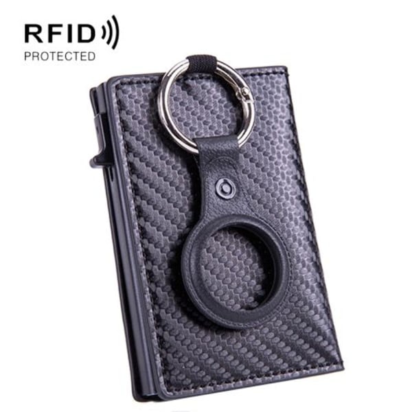 RFID Keychain Tracker Case Locator Card Holder -lompakko AirTag (hiili