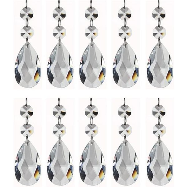 Feililong 12 stycken tårformade kristall smyckespendanter glasglaspärla