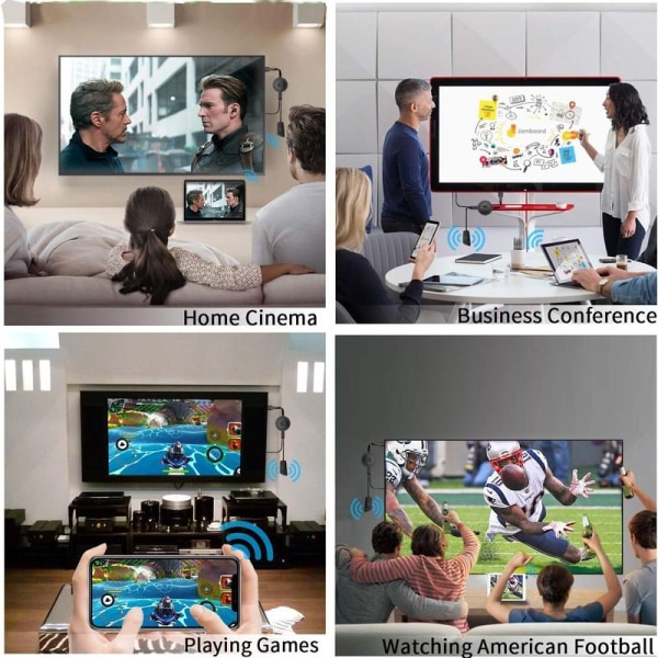 Trådløs HDMI 4K HDR WiFi HDMI-dongle for streaming til Android/iOS/Windows/Mac
