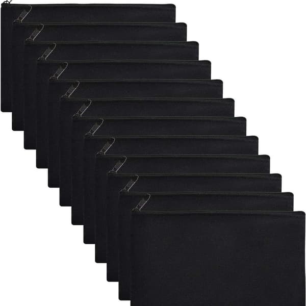 10-pack tomma DIY-hantverksväskor i canvas, pennfodral, tomma sminkväskor, 12-pack KLB