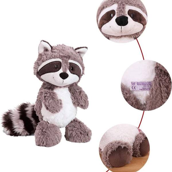 Raccoon-plyschleksak, tvättbjörnsplyschleksak. Underbar mjuk tvättbjörn