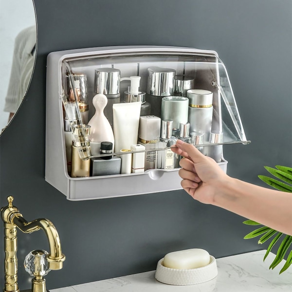 Cosmetic Storage Box Dustproof Wall Mounted Makeup Storage Box KLB