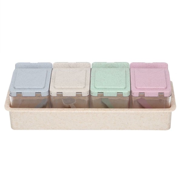 Krydderglass med fire rom, pepper, salt og krydderglass KLB