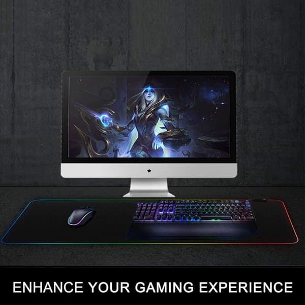 RGB Gaming Musematte 8 Lysmoduser Sklisikker Gummi 800x300x4mm