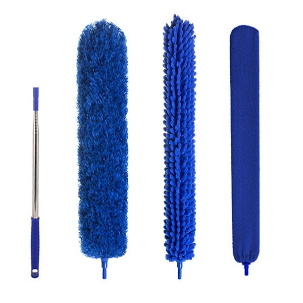 3 st dammvippa teleskopisk mikrofiber, tvättbar dammmopp extra