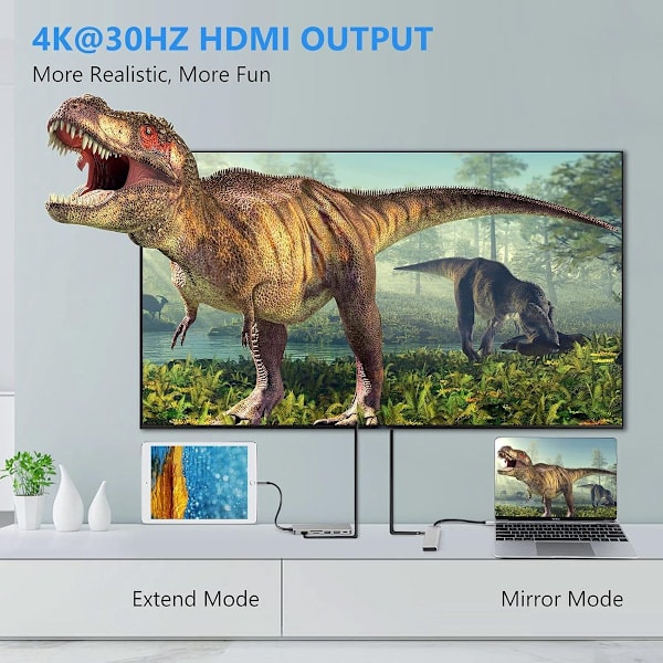 USB C -keskitin, moniporttisovitin - 6-in-1 USB