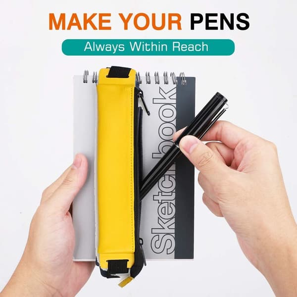 Pennfodral (2-pack) PU-läder Pennhållare Gul