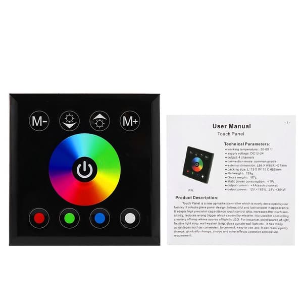 Vægmonteret farverig RGBW LED touch panel controller KLB