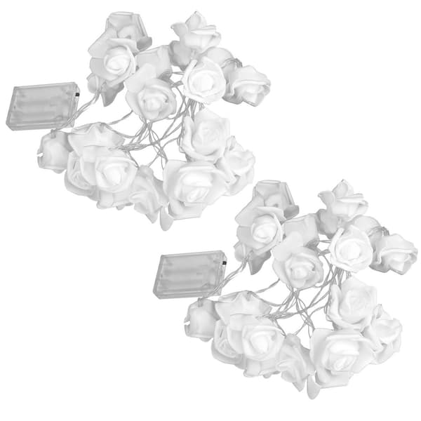 Batteridrevne 20 LED-simulerede rosenblomster-lyskæder KLB