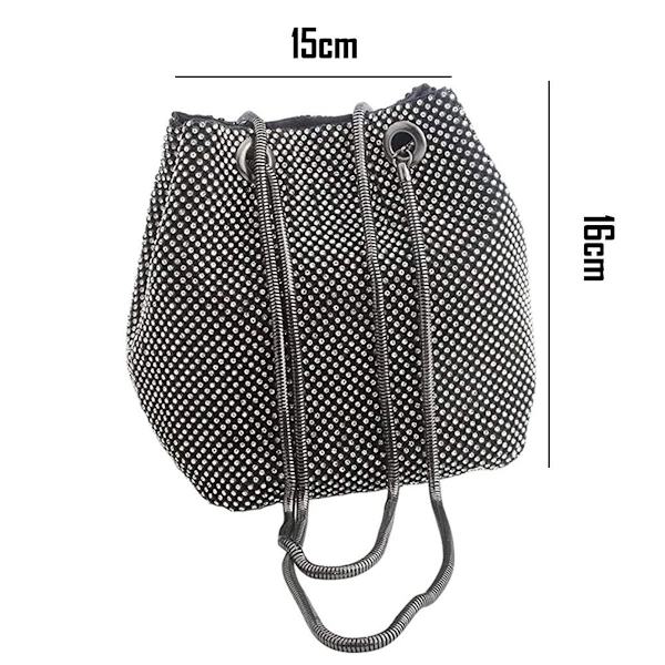 Fashion Dam Brudtärna Lady Girl Bröllopskväll Koppling Väska Svart
