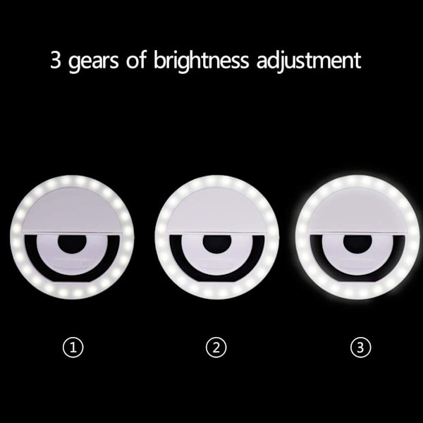 LED-rengasvalaisin, älypuhelimille, tableteille, meikkpeileille