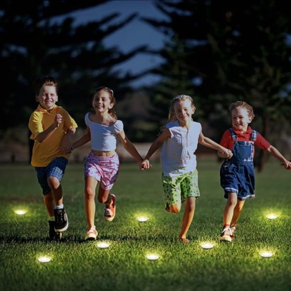 Solcellslampor för golv, 4-pack, 12 LED solcellslampor för utomhusbruk, vattentäta