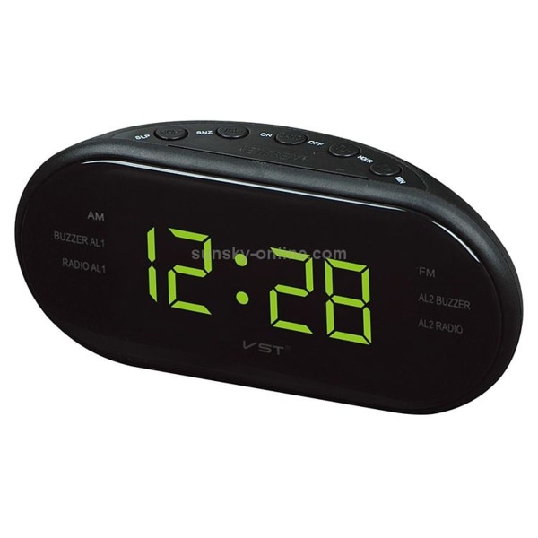 Oval Clock Radio LED Clock (Yellow)