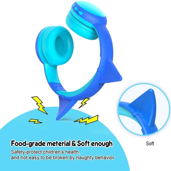 Bluetooth-headset for barn med mikrofoner, blå