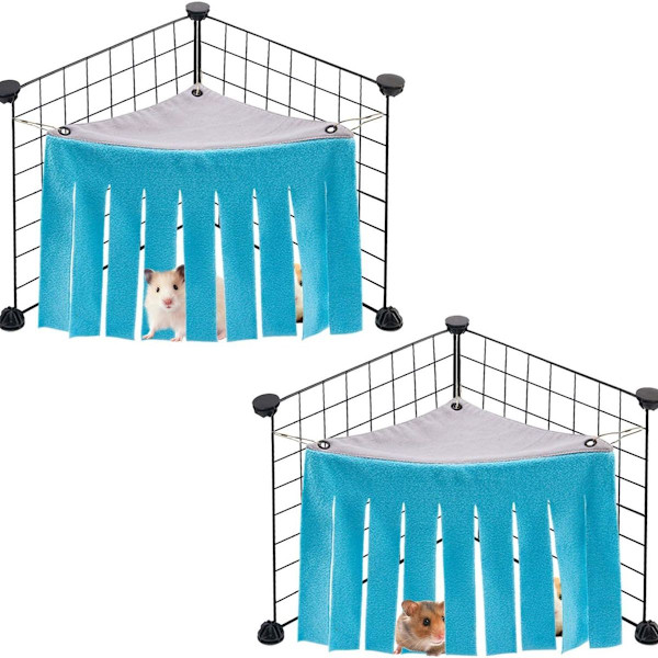 2-pakks lite dyrehammock for hamster, blå (ekskludert jernrist) KLB