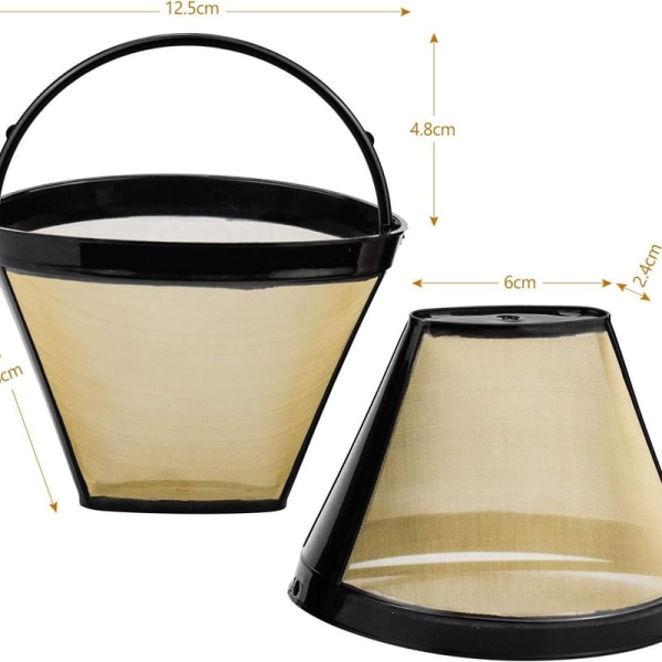 2 återanvändbara kaffefilter, permanenta filter, kaffefilter