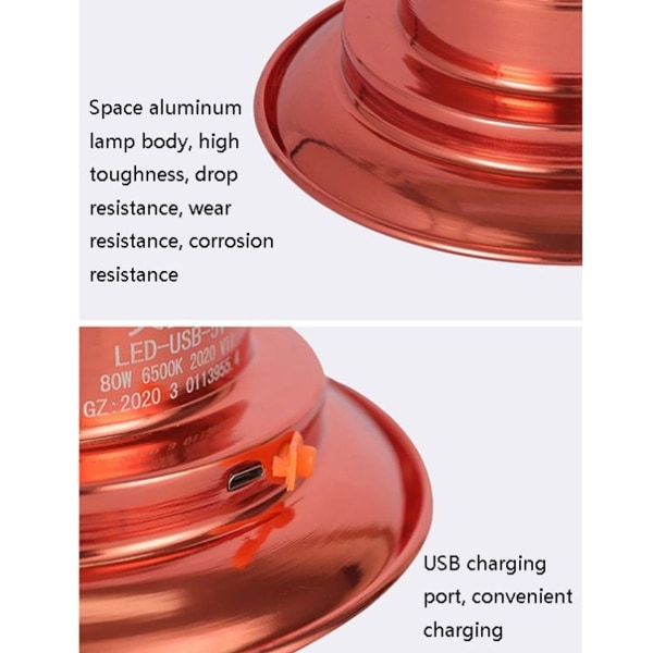 GD-TLX001 Magnetisk UFO Nattmarked Multifunksjonell Nødlys Spesifikasjon: 150W