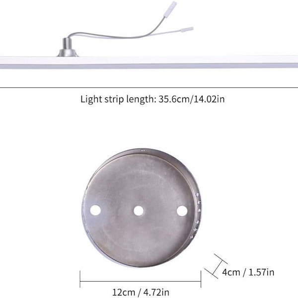 LED-taklampe, moderne taklampe med parallellstripedesign og 2 KLB